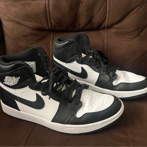 Nike Air Jordan High G Men's Black and White “Panda” Leather Golf Sneakers